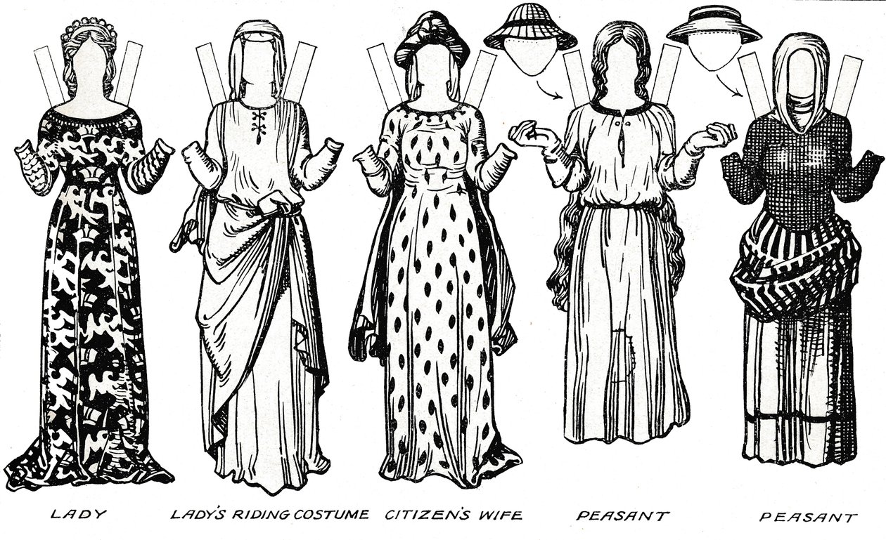 La Galería del Traje Británico: Vestido Usado en el Reinado del Primer Eduardo, c1934 de Unbekannt