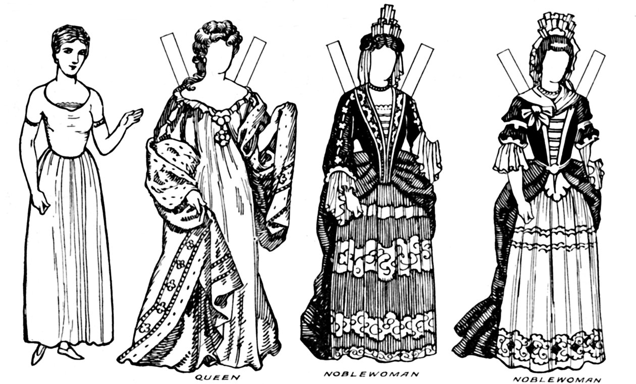 La Galería del Traje Británico: Algunos de los vestidos usados en el reinado de Ana, c1934 de Unbekannt