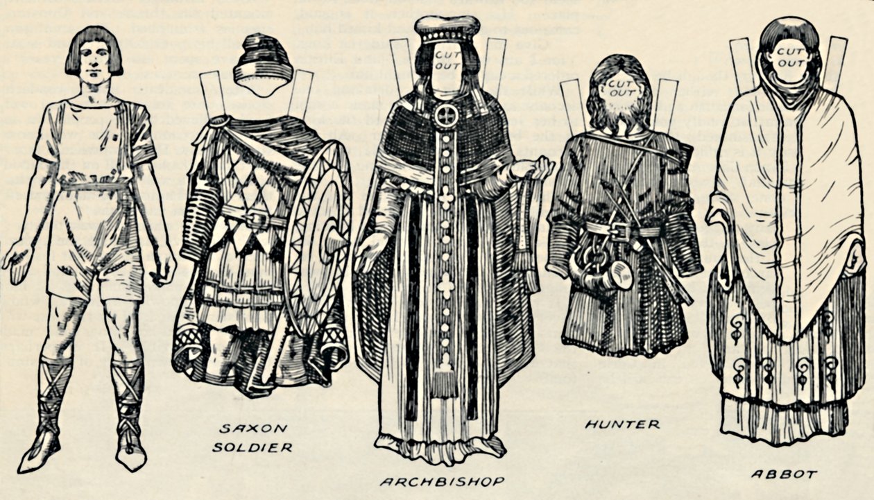 La galería del traje británico: El vestido de los daneses y los anglosajones posteriores, c. 1934 de Unbekannt