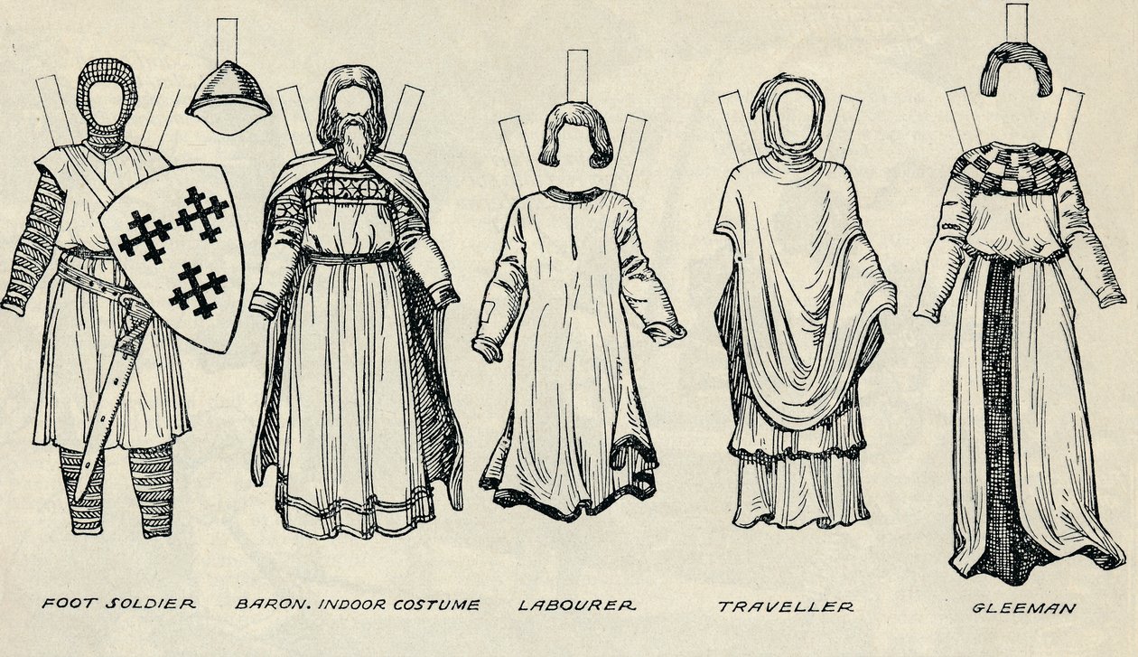 La Galería del Traje Británico: Tipos de Vestimenta en Tiempos de los Primeros Plantagenet, c1934 de Unbekannt
