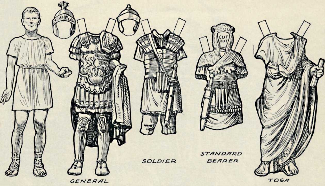 La galería del traje histórico: Lo que solían usar los britanos y romanos, c1934 de Unbekannt