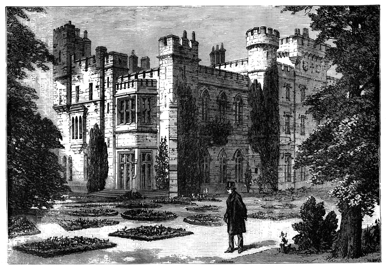 El Jardín, Castillo de Hawarden, Flintshire, Gales, siglo XIX de Unbekannt