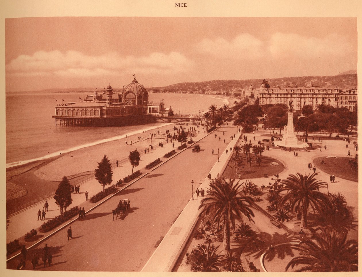 Los jardines y el Palacio del Muelle, Niza, 1930 de Unbekannt