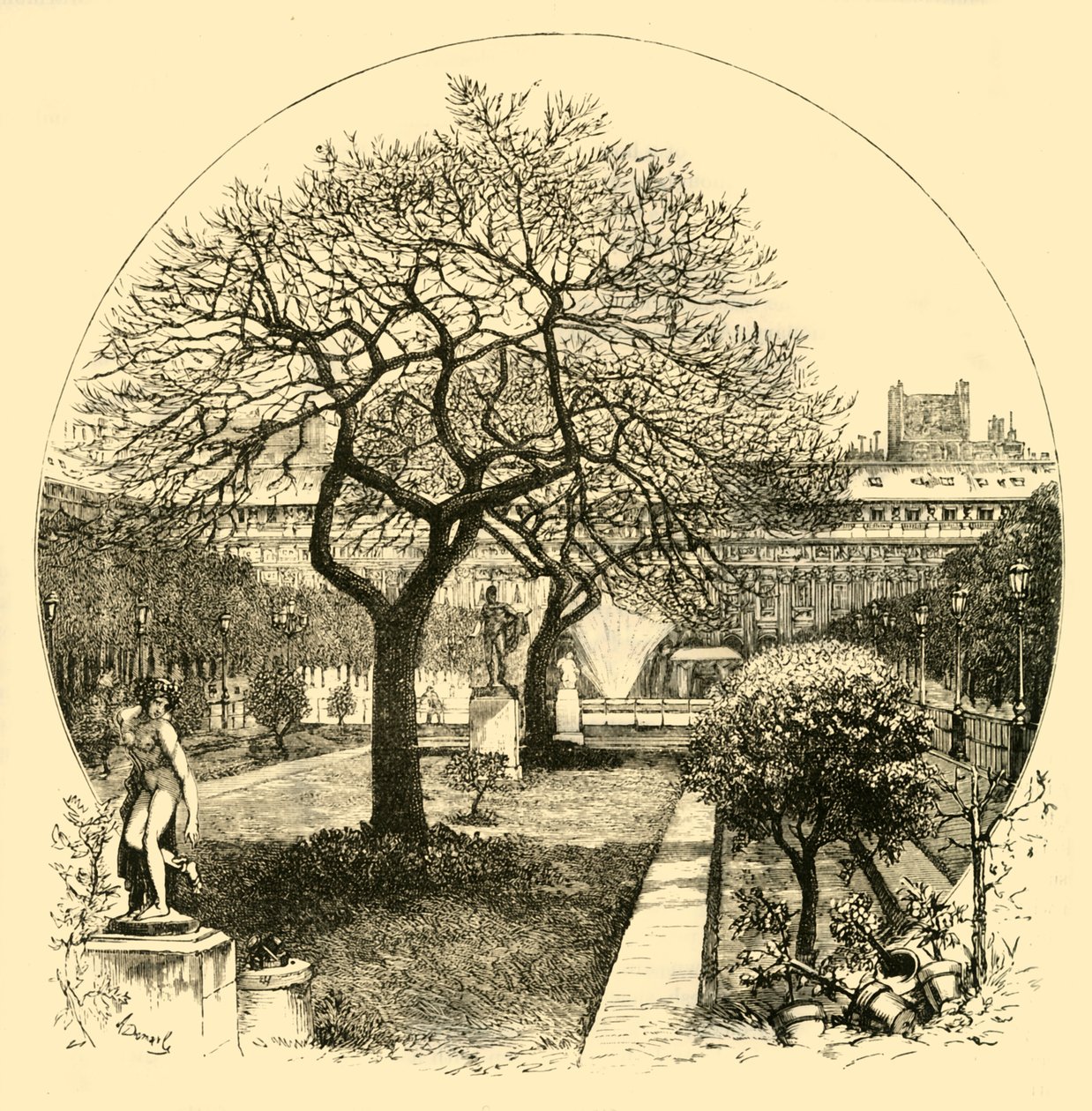 Los jardines del Palais Royal, París, 1890 de Unbekannt