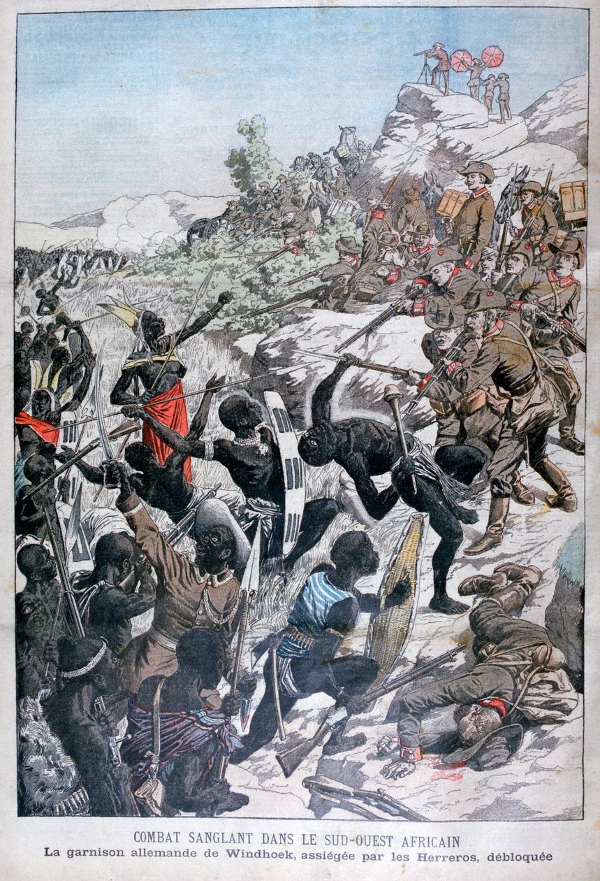 La guarnición alemana de Windhoek, sitiada por los Herero, África del Sudoeste, 1904 de Unbekannt