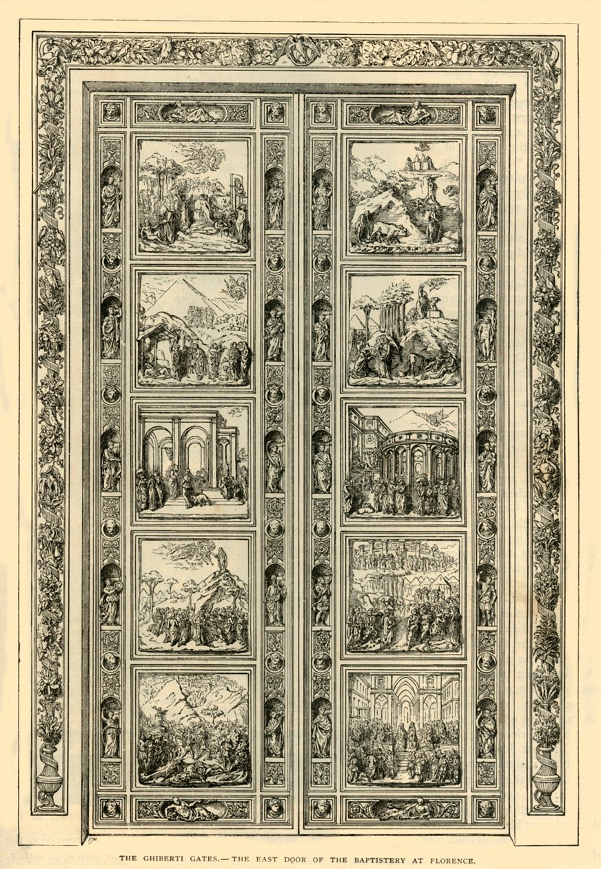 Las puertas de Ghiberti - La puerta este del Baptisterio en Florencia, 1882 de Unbekannt