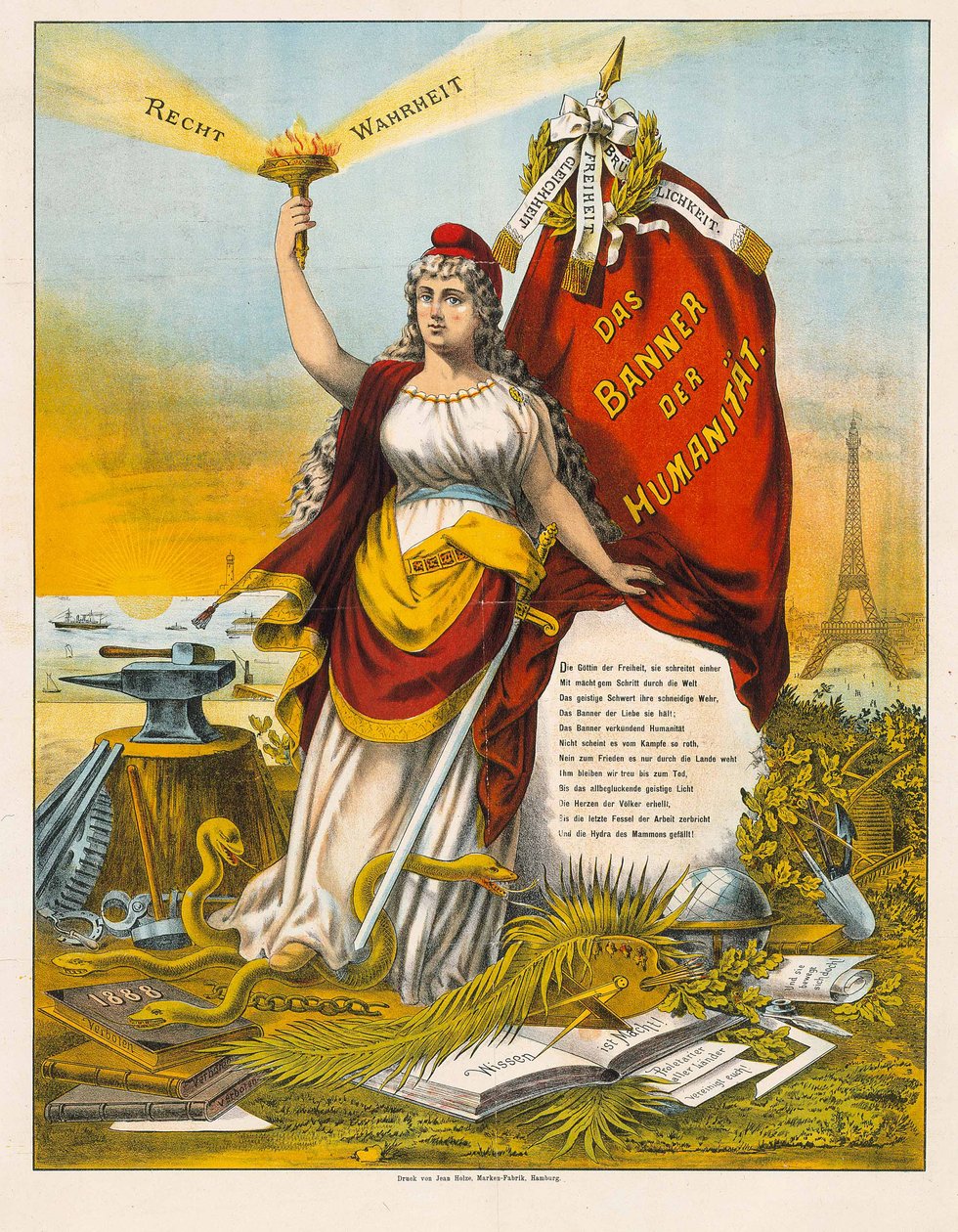 La Diosa de la Libertad con martillo y yunque de Unbekannt