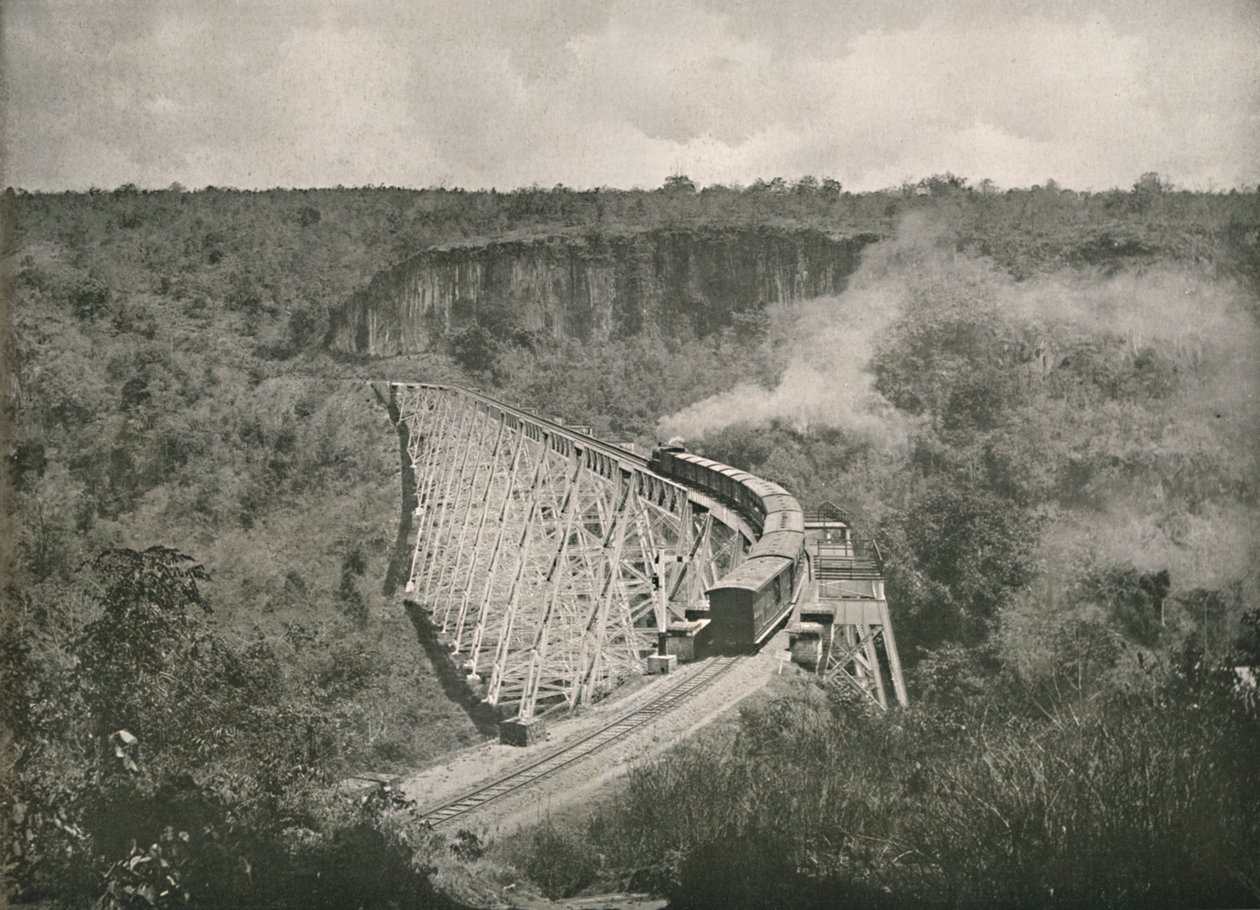 El desfiladero de Gokteik y el puente ferroviario, 1900 de Unbekannt