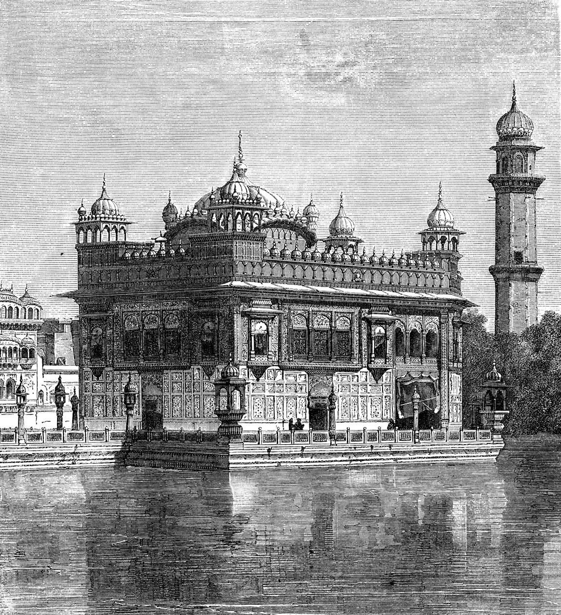 El Templo Dorado y el Lago de la Inmortalidad en Amritsar, India de Unbekannt