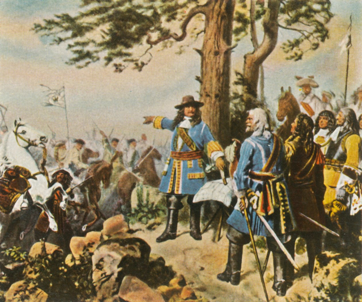Los comandantes del Gran Elector antes de la Batalla de Fehrbellin, 28 de junio de 1675 de Unbekannt