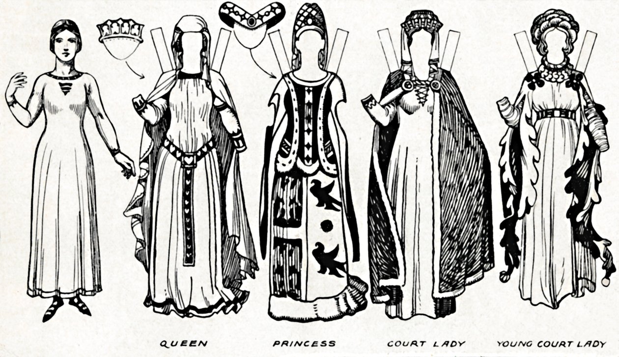 La Gran Galería del Traje Británico: Vestido usado en el reinado de Eduardo III, c. 1934 de Unbekannt