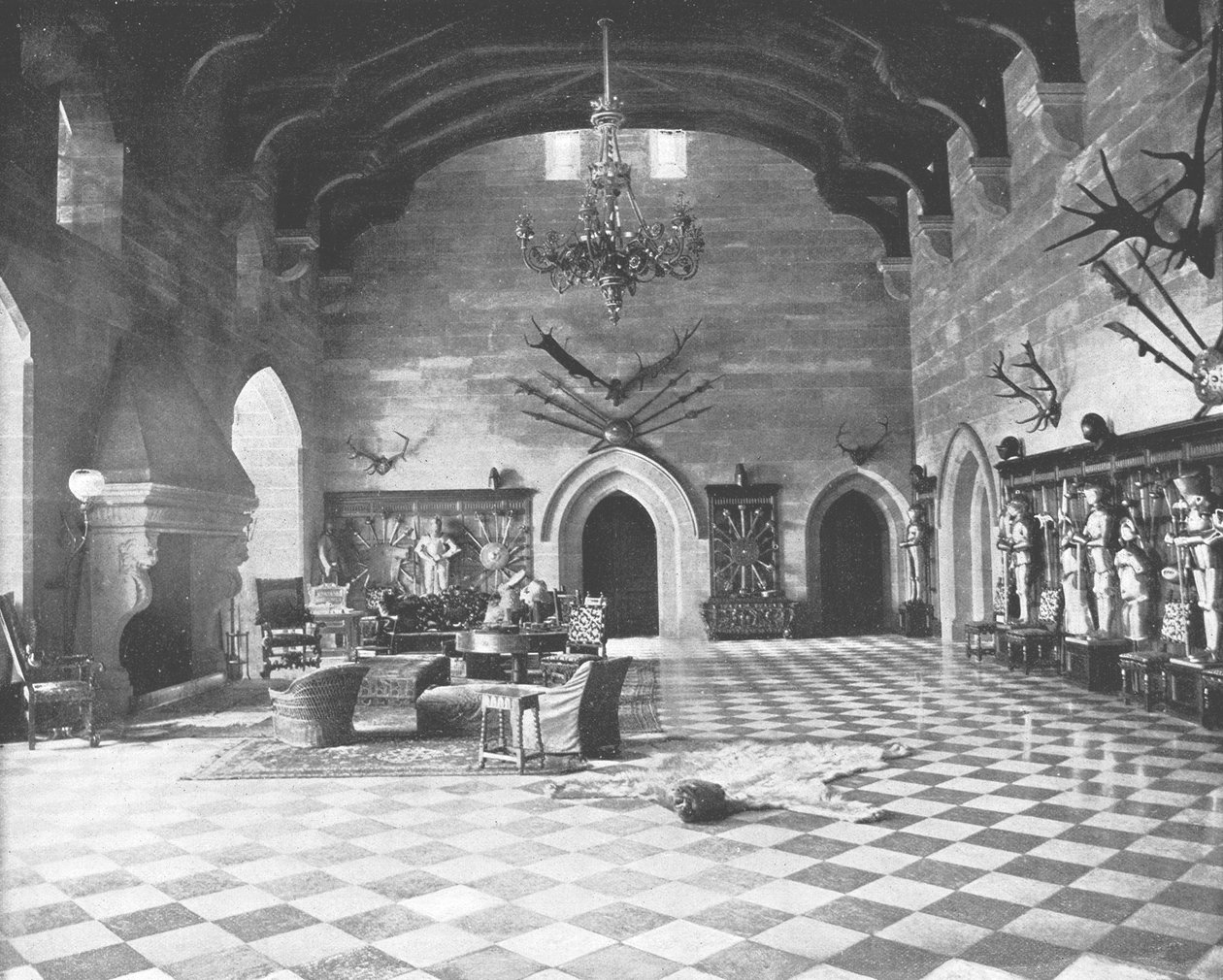 El Gran Salón, Castillo de Warwick, Warwickshire, 1894 de Unbekannt
