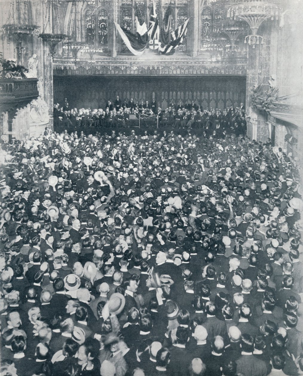 La gran reunión de reclutamiento en el Guildhall de Londres, 1914 de Unbekannt