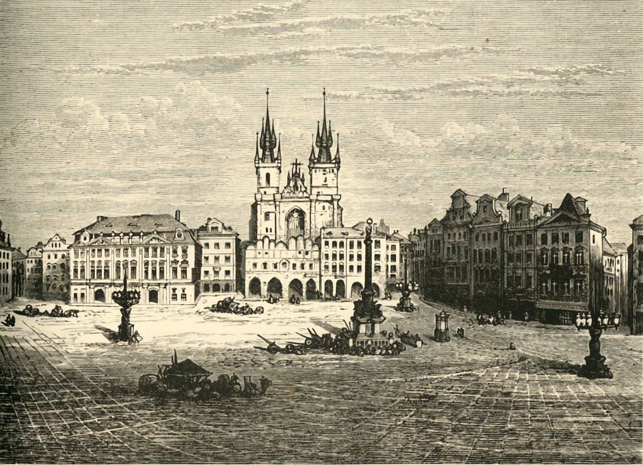 La Gran Plaza, Praga, 1890 de Unbekannt