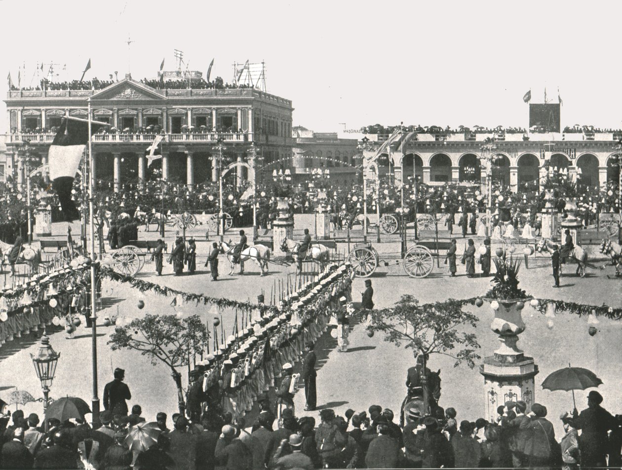 La Gran Plaza en un día de fiesta, Montevideo, Uruguay, 1895 de Unbekannt