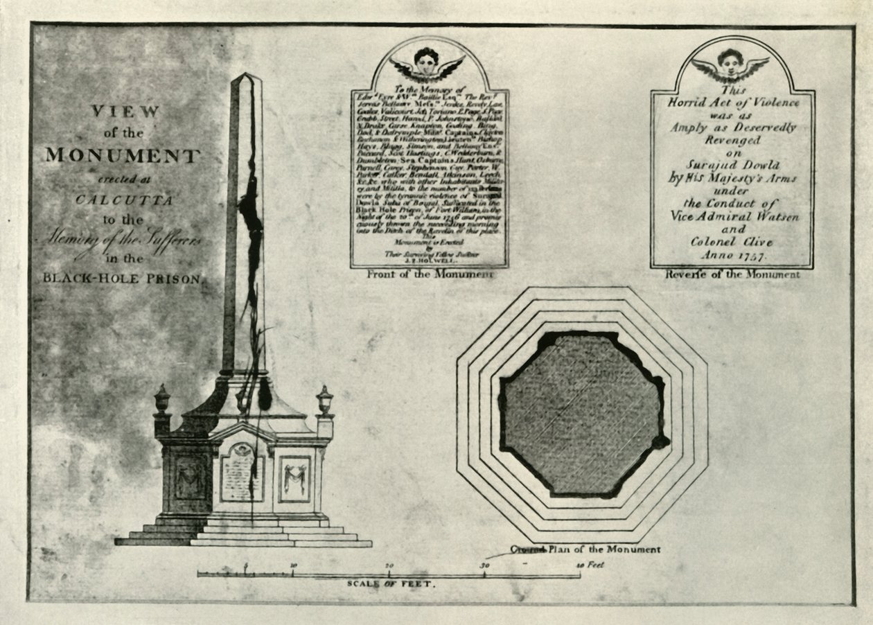 El Monumento Holwell, c1820, 1925 de Unbekannt