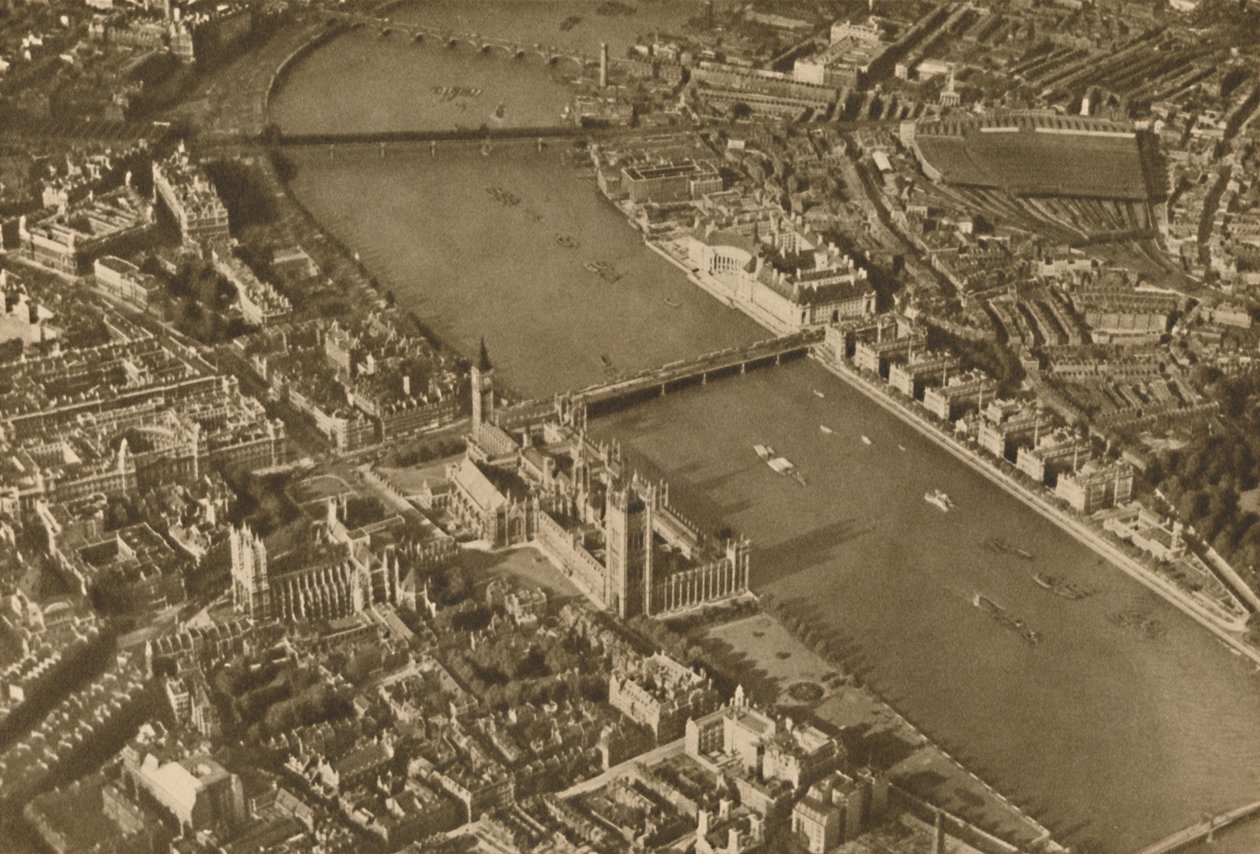 La isla sagrada de Thorney con su antigua abadía como aparece hoy, c1935 de Unbekannt