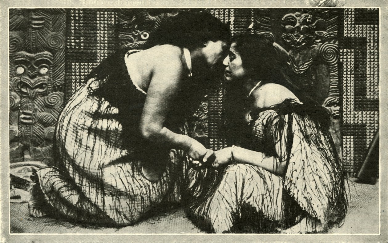El Hongi, un saludo maorí, c1948 de Unbekannt