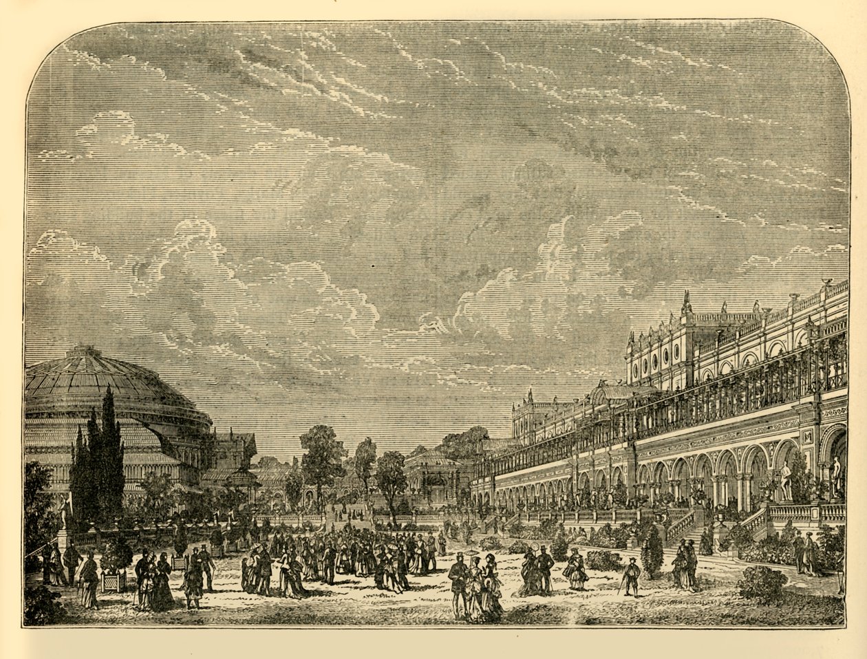 El jardín hortícola y el edificio de exposiciones, c1876 de Unbekannt