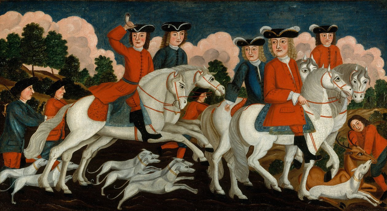 La partida de caza Nueva Jersey, ca. 1750 de Unbekannt