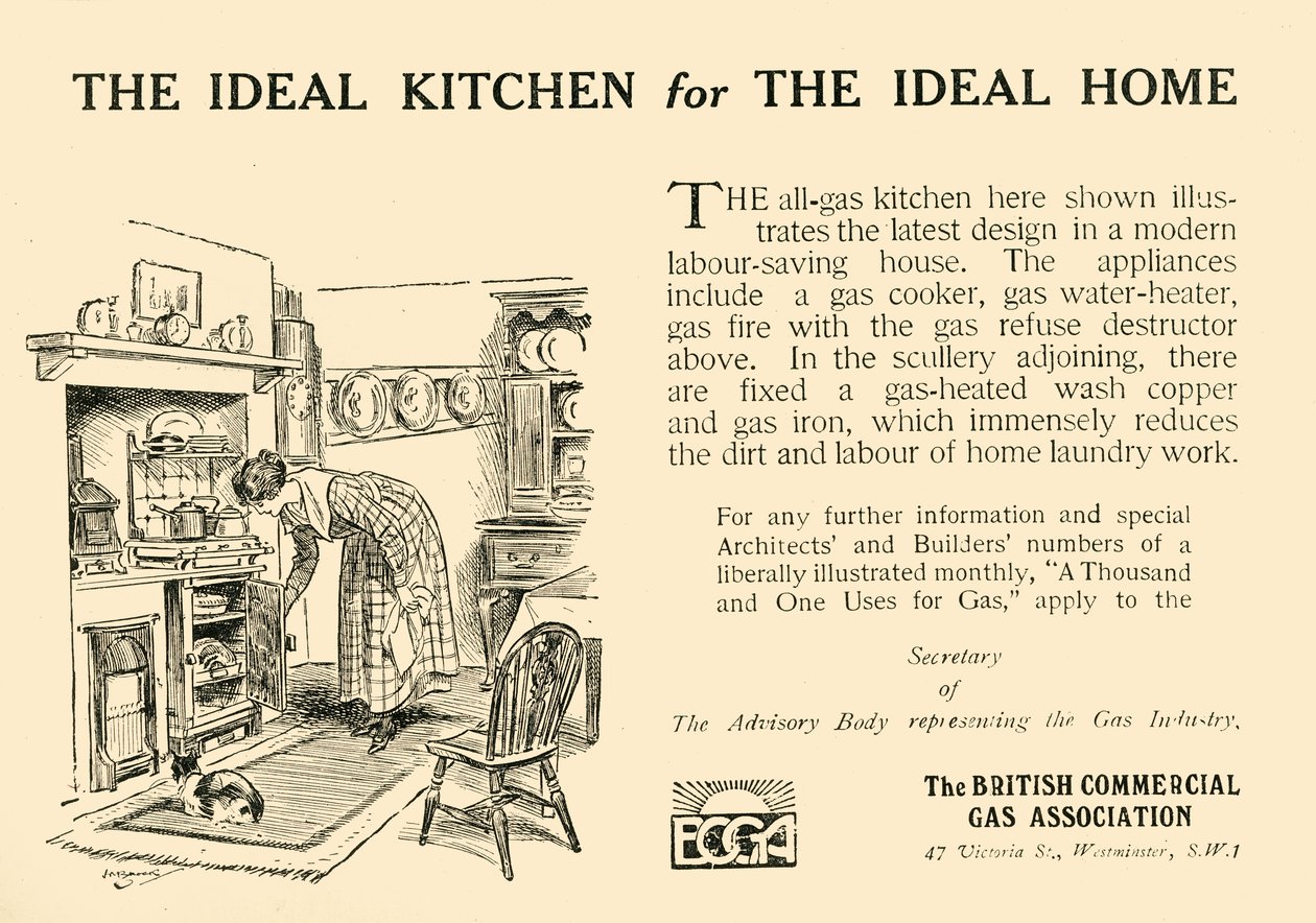 La cocina ideal para el hogar ideal - La Asociación Comercial de Gas Británica, 1920 de Unbekannt