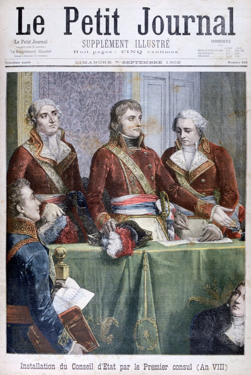 La instalación del Consejo de Estado por el Primer Cónsul Napoleón de Unbekannt