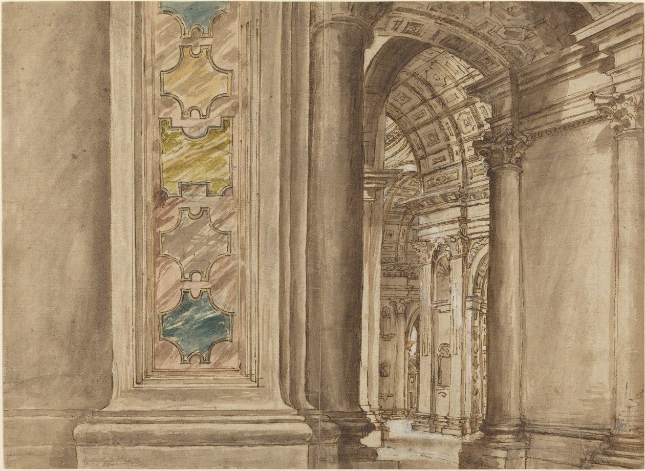El interior de San Pedro, Roma, primer cuarto del siglo XVII de Unbekannt