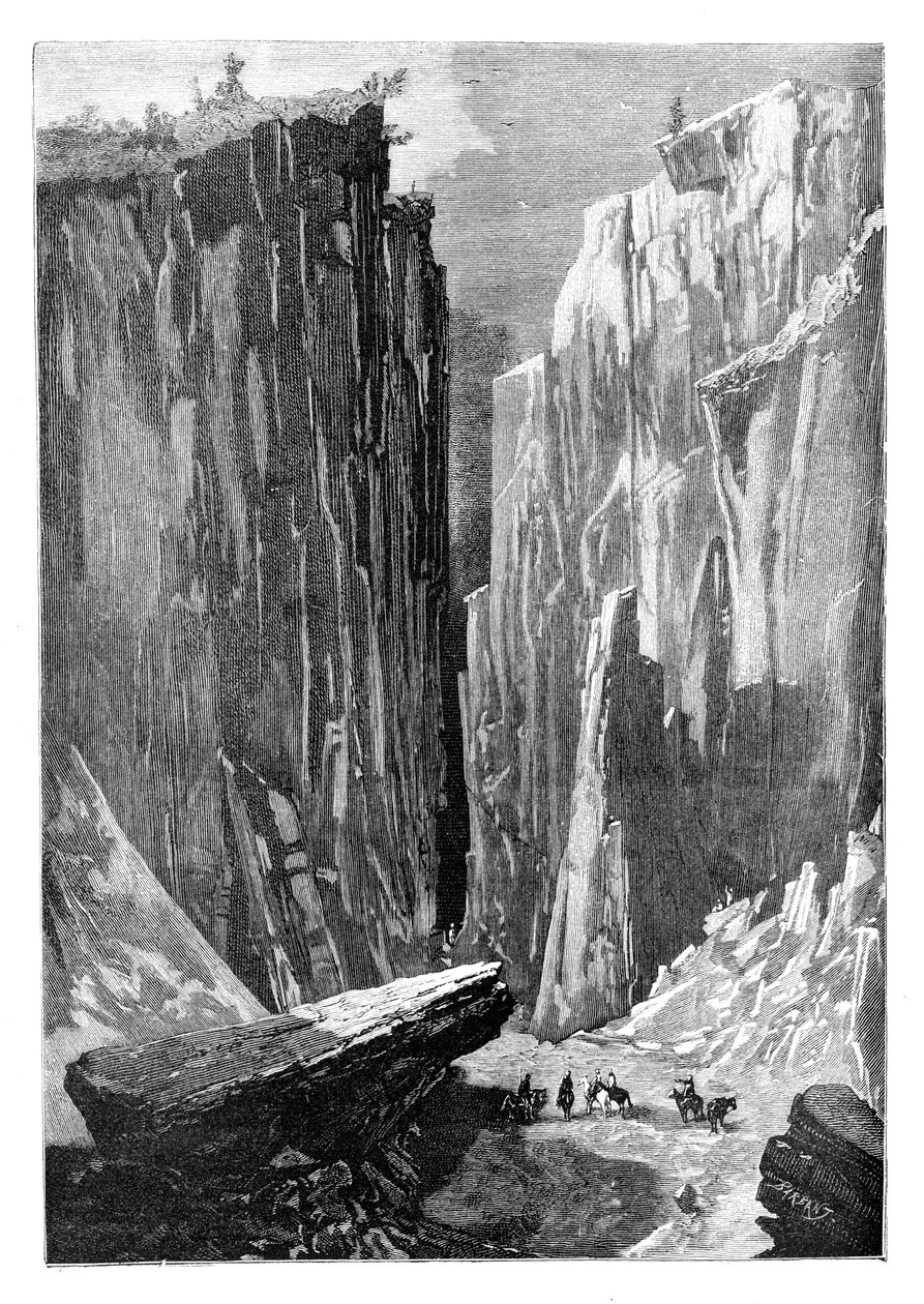 El desfiladero de la Puerta de Hierro en la Ruta Karshi-Derbent, Afganistán, 1895 de Unbekannt