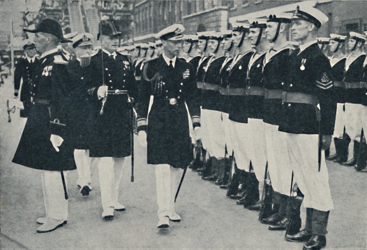 El rey inaugurando la Semana de la Marina en Portsmouth, c. 1935, 1937 de Unbekannt