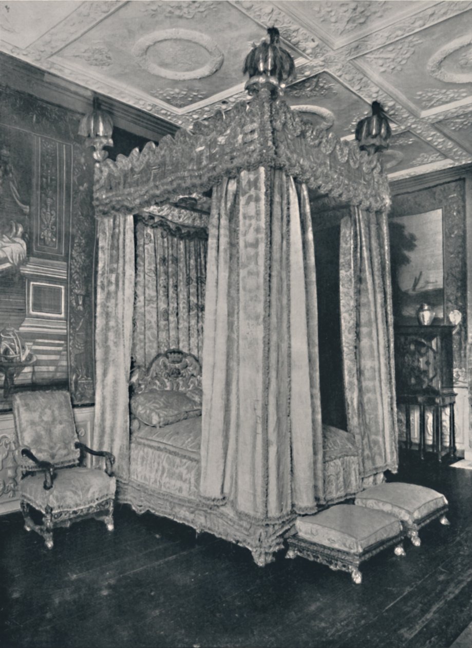 El dormitorio del rey en Knole. Cama hecha para James I, 1928 de Unbekannt