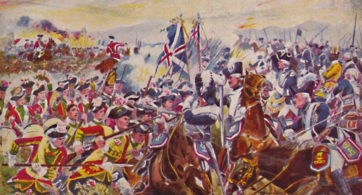 La Infantería Ligera del Rey de Yorkshire. La batalla en los campos de rosas en Minden, 1759, 1939 de Unbekannt