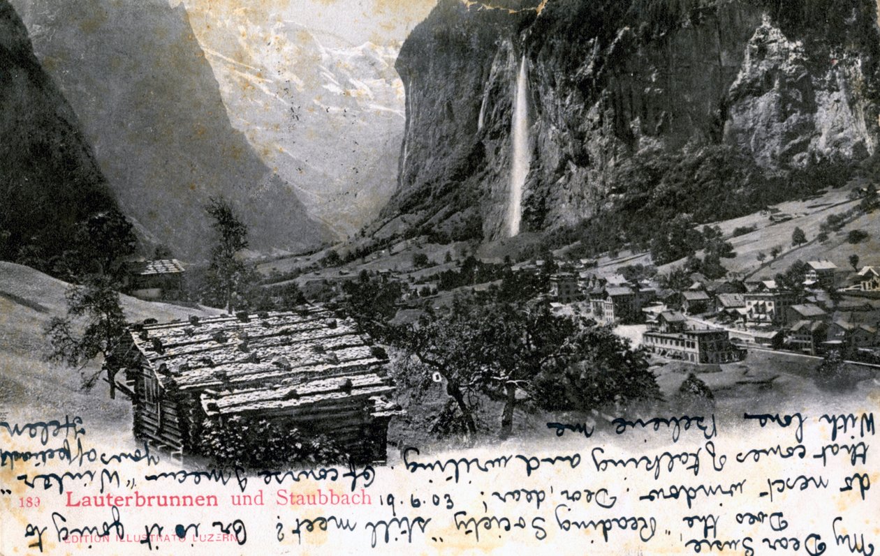 El Valle de Lauterbrunnen, Oberland Bernés, Suiza, 1903 de Unbekannt