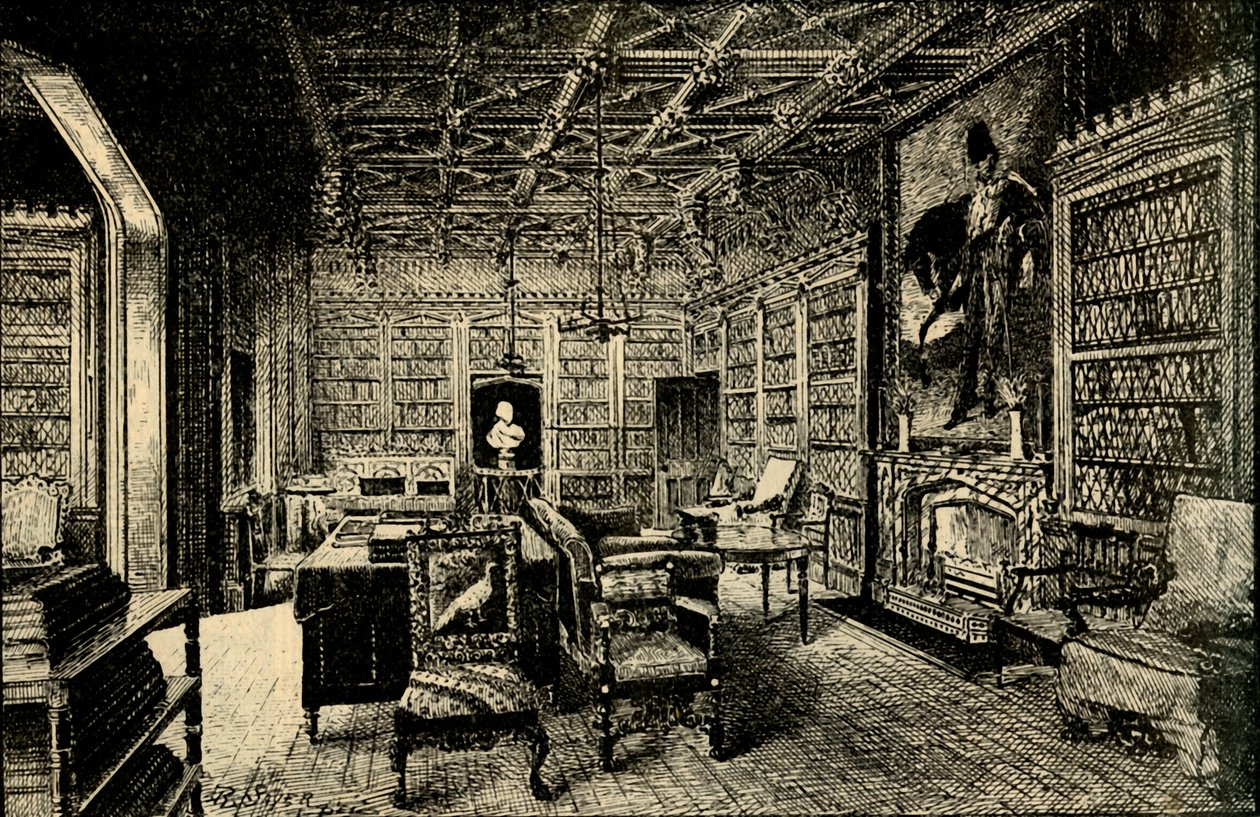 La Biblioteca en Abbotsford, 1882 de Unbekannt