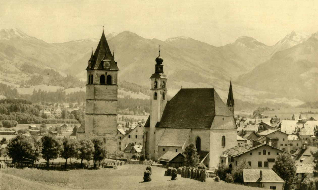 La Liebfrauenkirche y la iglesia de San Andrés, Kitzbühel, Tirol, Austria, c1935 de Unbekannt