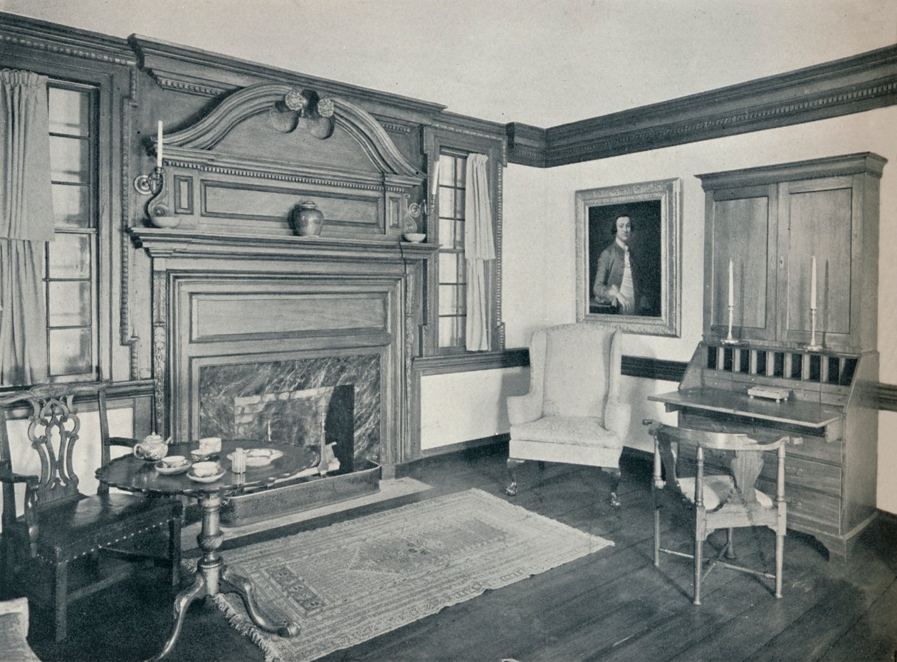 La Sala de Estar de la Casa Francis Corbin, en Edenton, construida en 1758, 1930 de Unbekannt
