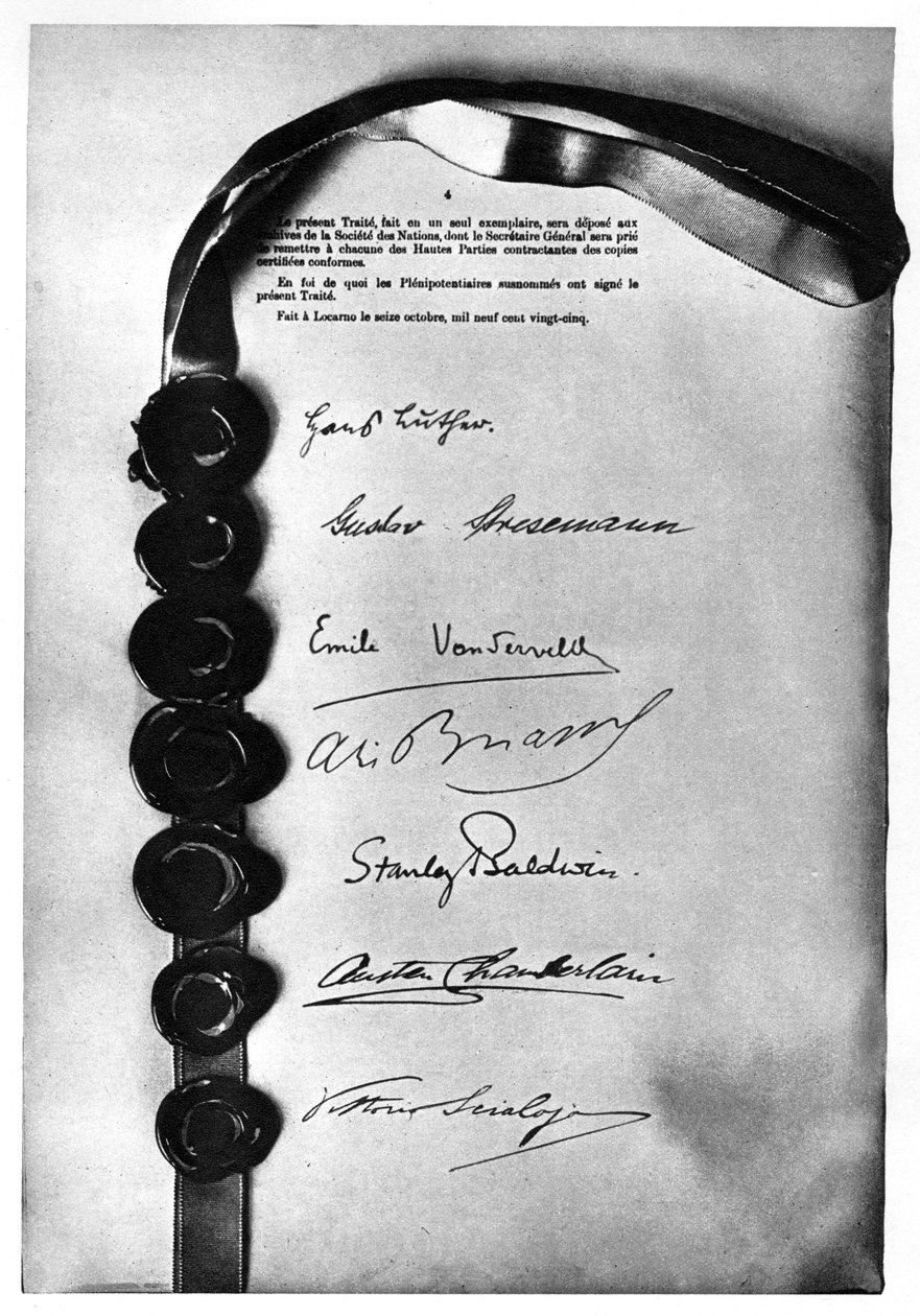 El Tratado de Locarno sellado y firmado en Londres, 1 de diciembre de 1925 de Unbekannt
