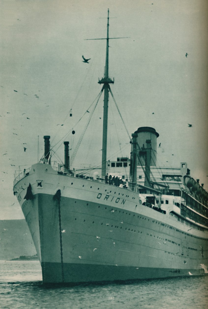 La majestuosidad de un gran transatlántico - El Orion anclado, 1937 de Unbekannt