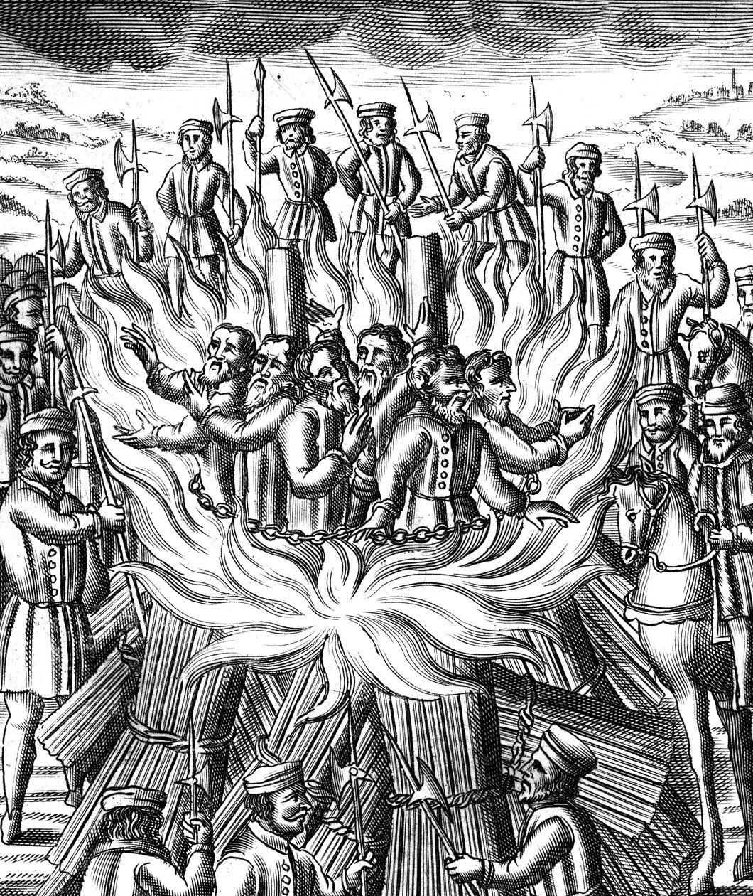 El martirio de seis hombres en Brainford, 1558 de Unbekannt
