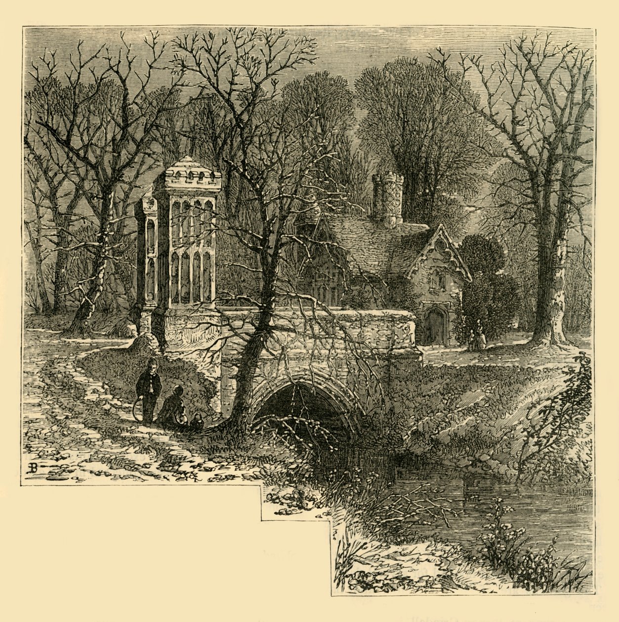 El foso, Palacio de Fulham, c1878 de Unbekannt