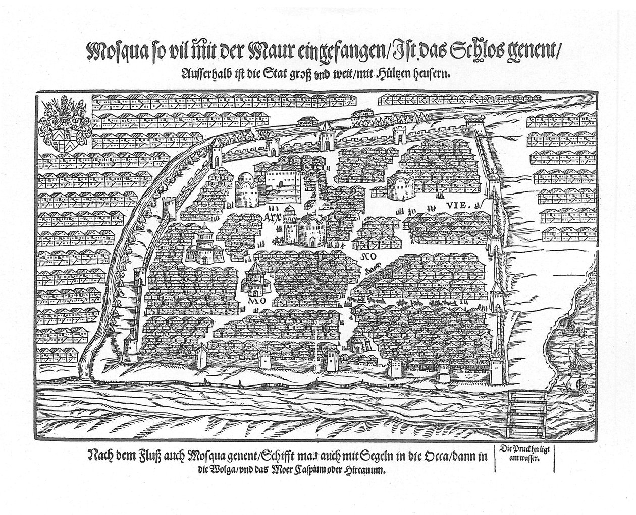 El Mapa de Moscú de Moscouiter wunderbare Historien por Sigmund von Herberstein de Unbekannt