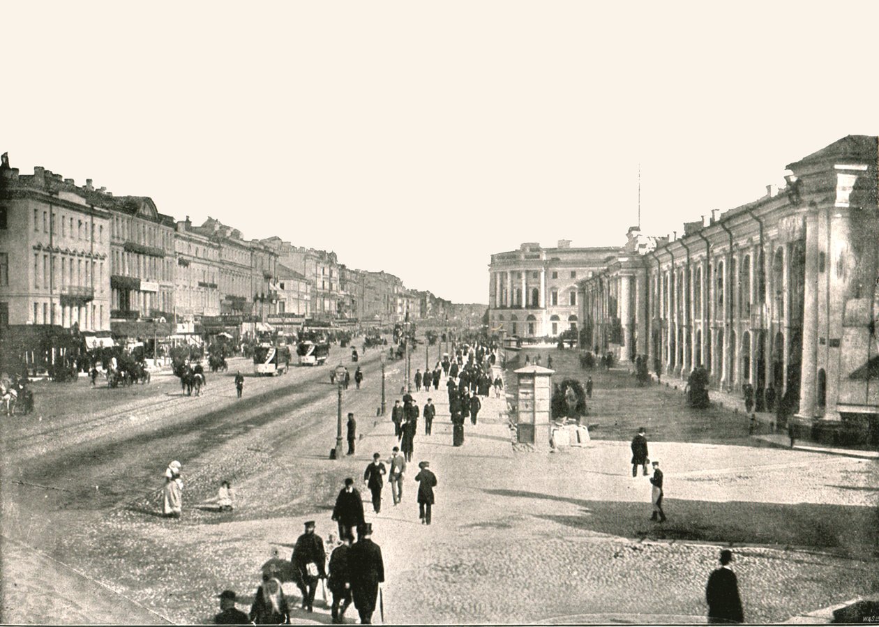 La avenida Nevski, San Petersburgo, Rusia, 1895 de Unbekannt