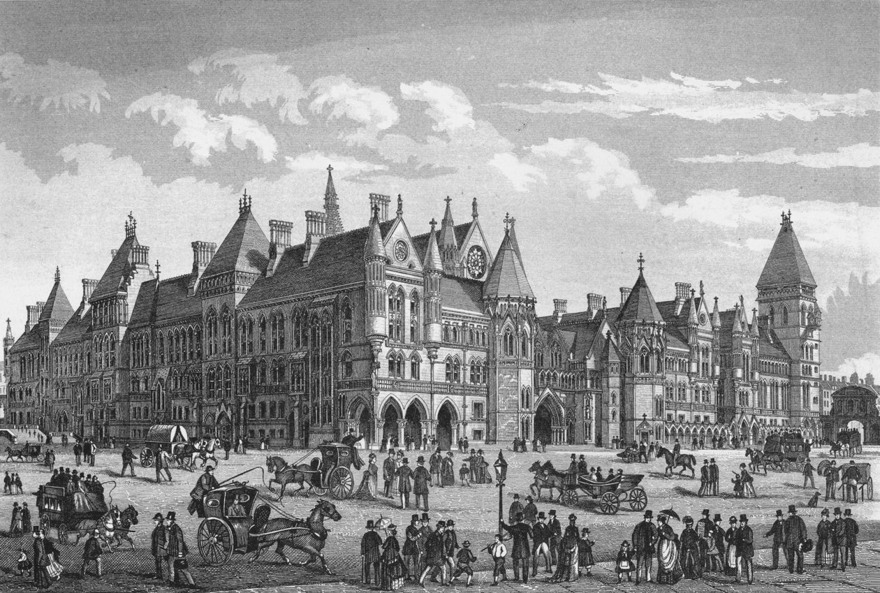 Los nuevos tribunales de justicia, Westminster, Londres, c1878 de Unbekannt