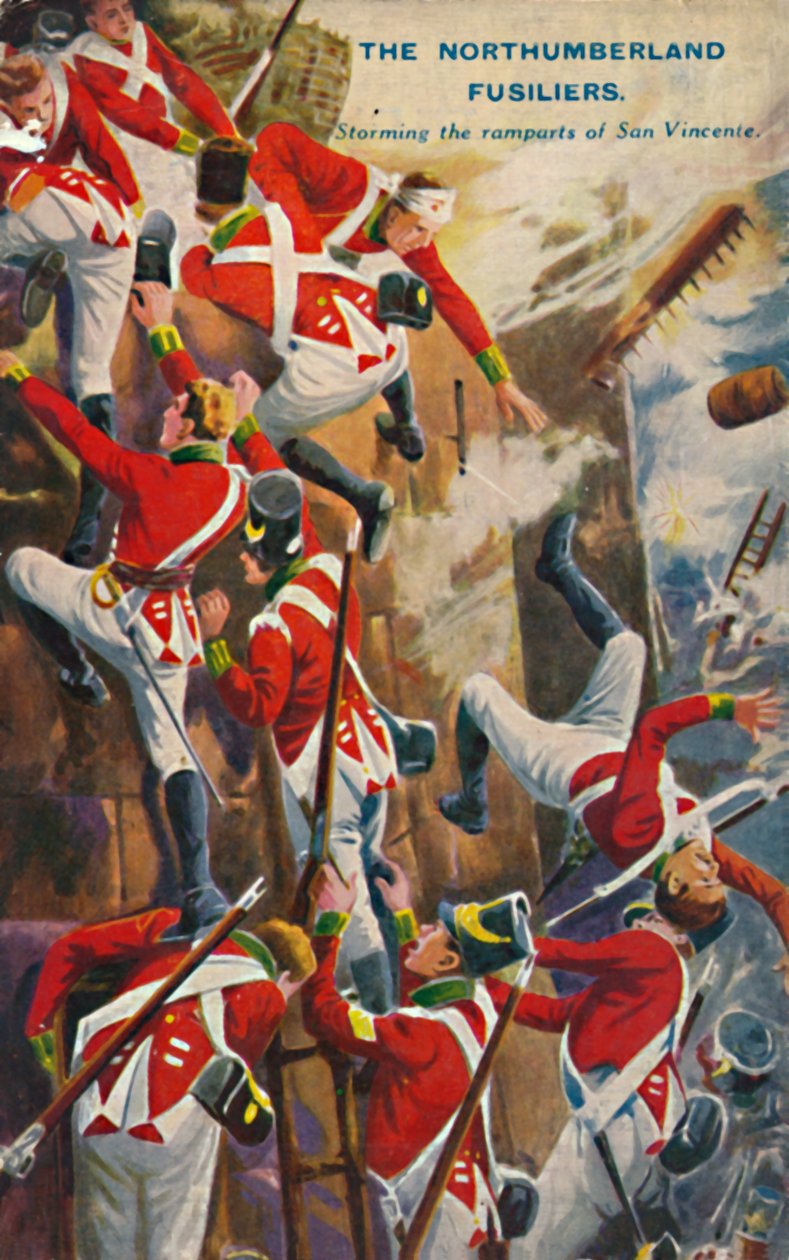Los Fusileros de Northumberland. Asaltando las murallas de San Vicente, 1812 de Unbekannt