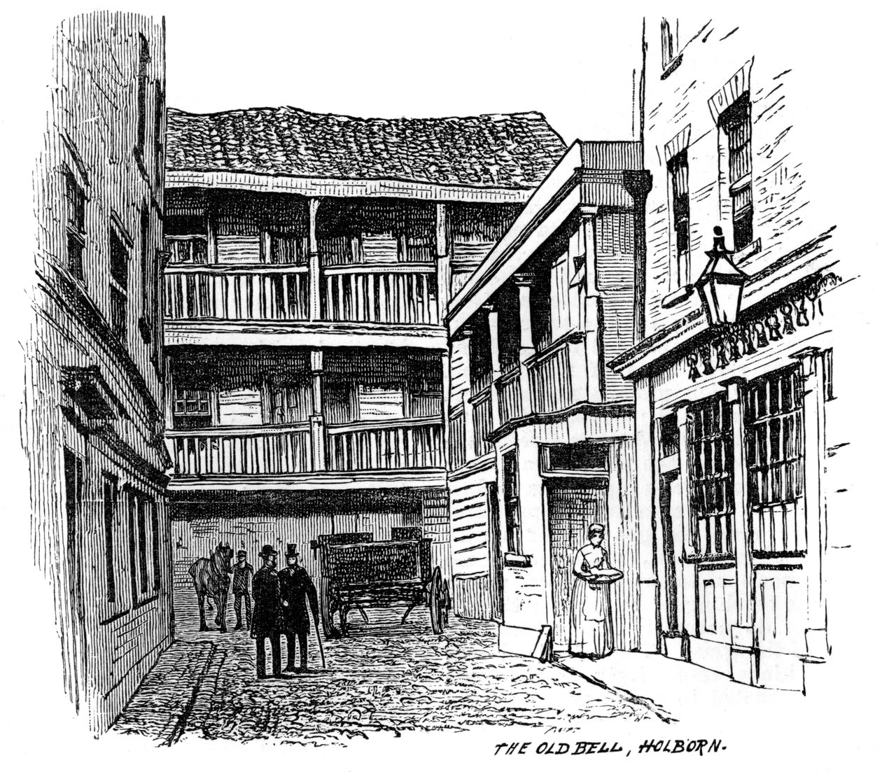 La antigua posada Bell, Holborn, Londres, 1887 de Unbekannt