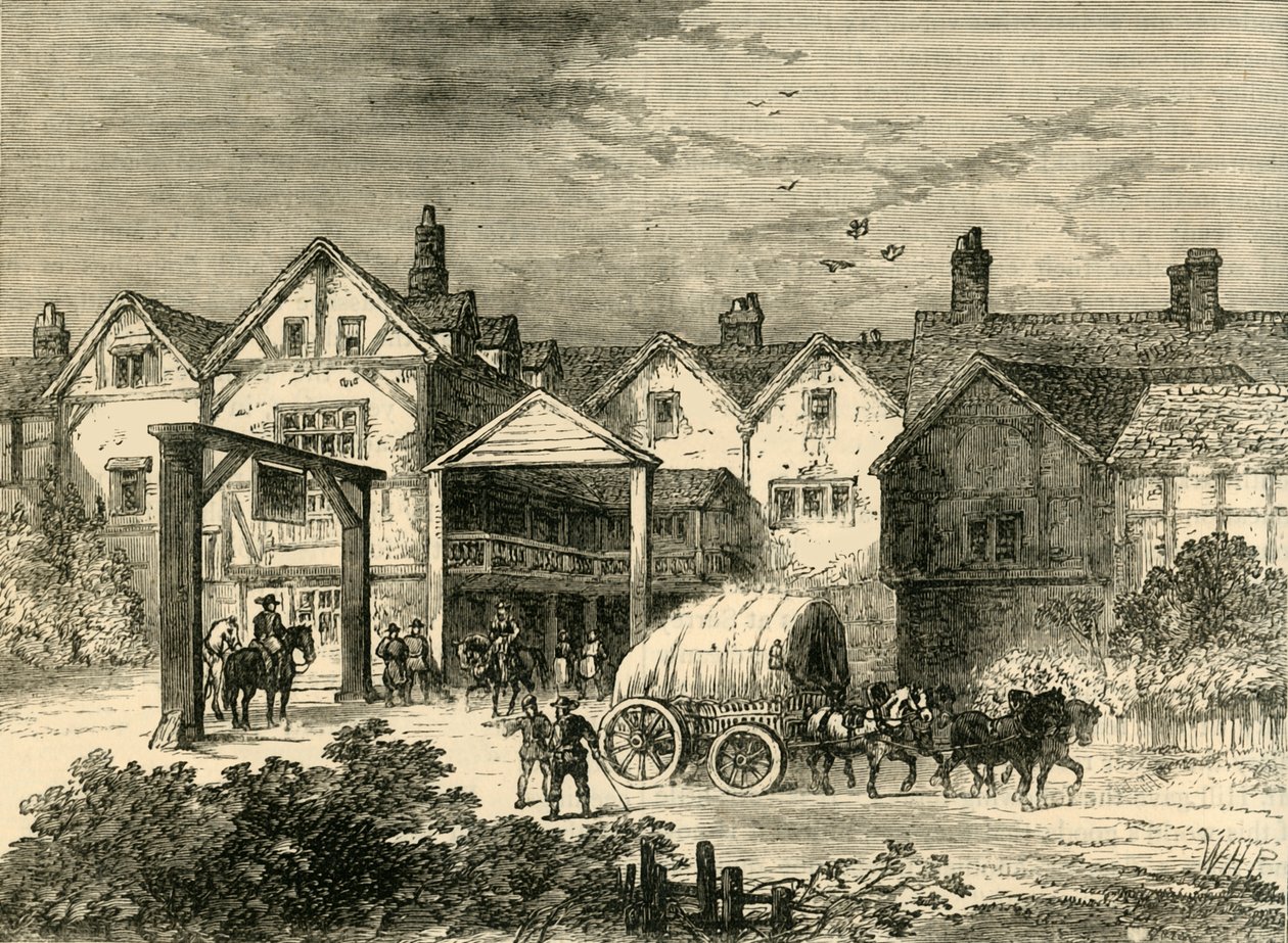 El viejo Tabard Inn, en el siglo XVII, c1878 de Unbekannt