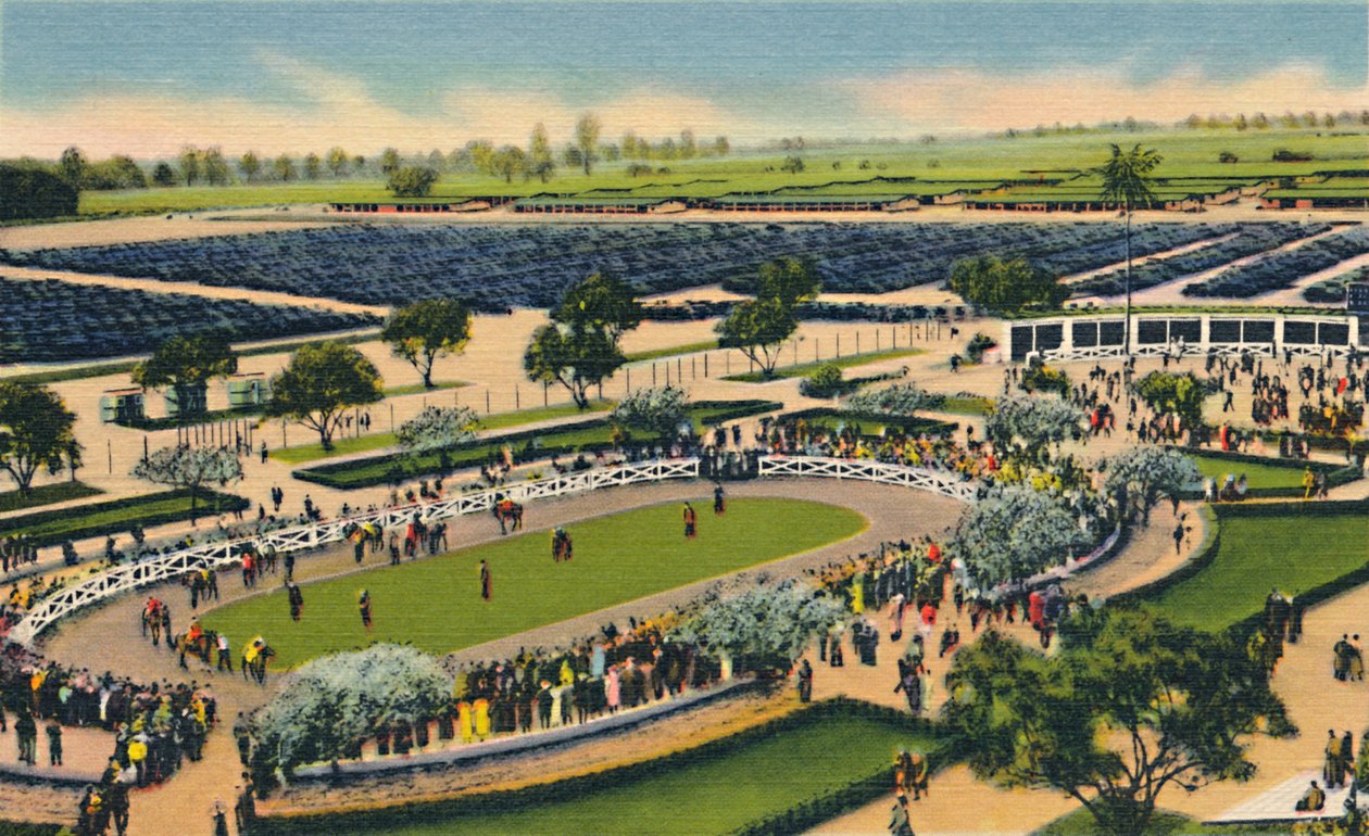 El Paddock en Santa Anita, Los Angeles Turf Club, Arcadia, California, años 1930 de Unbekannt