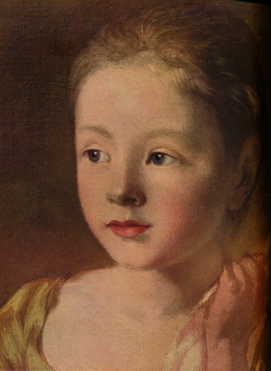 Las hijas del pintor persiguiendo una mariposa (detalle), c1756 de Unbekannt
