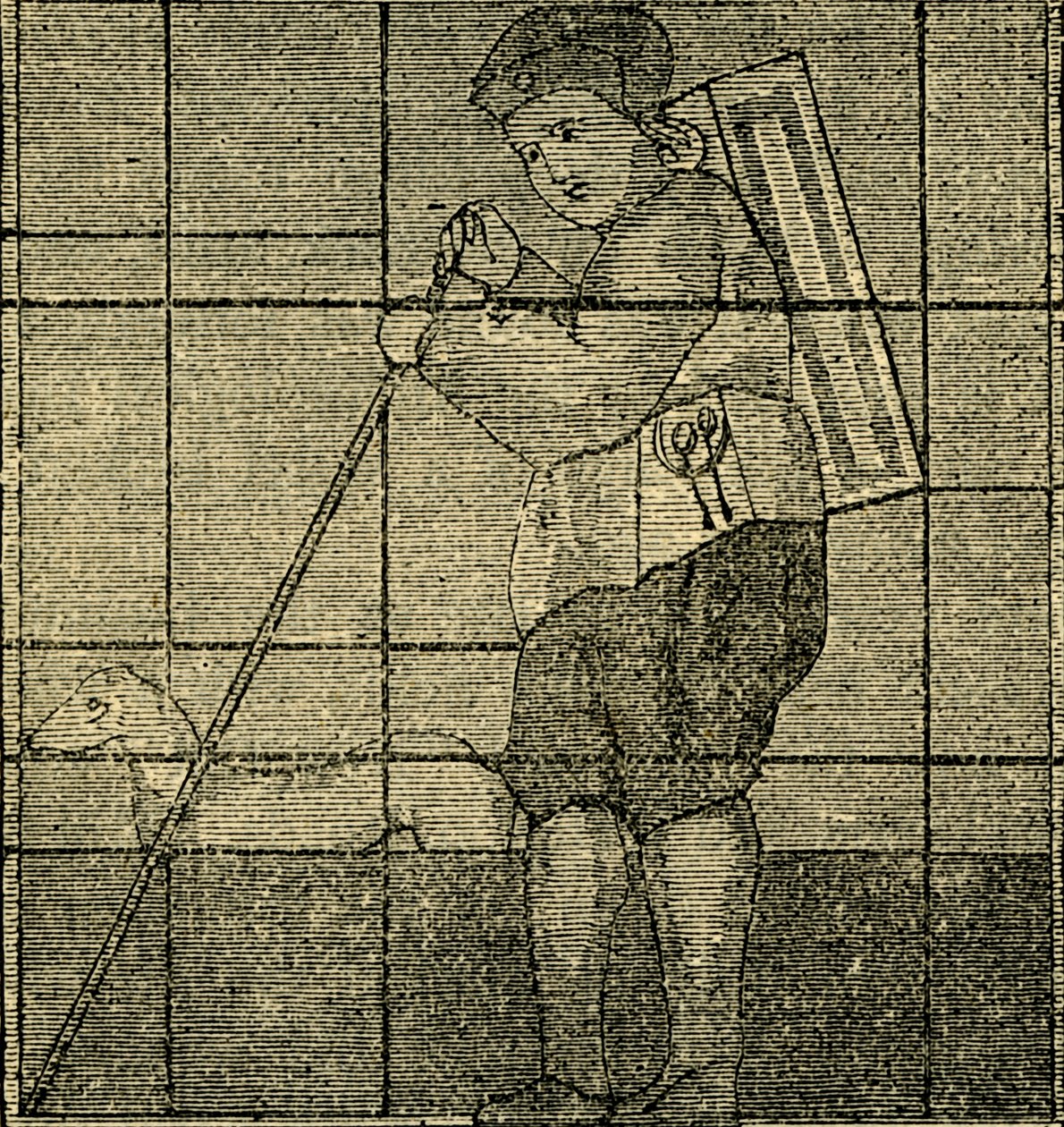 El vendedor ambulante y su perro, anteriormente en la iglesia de Lambeth, c1878 de Unbekannt