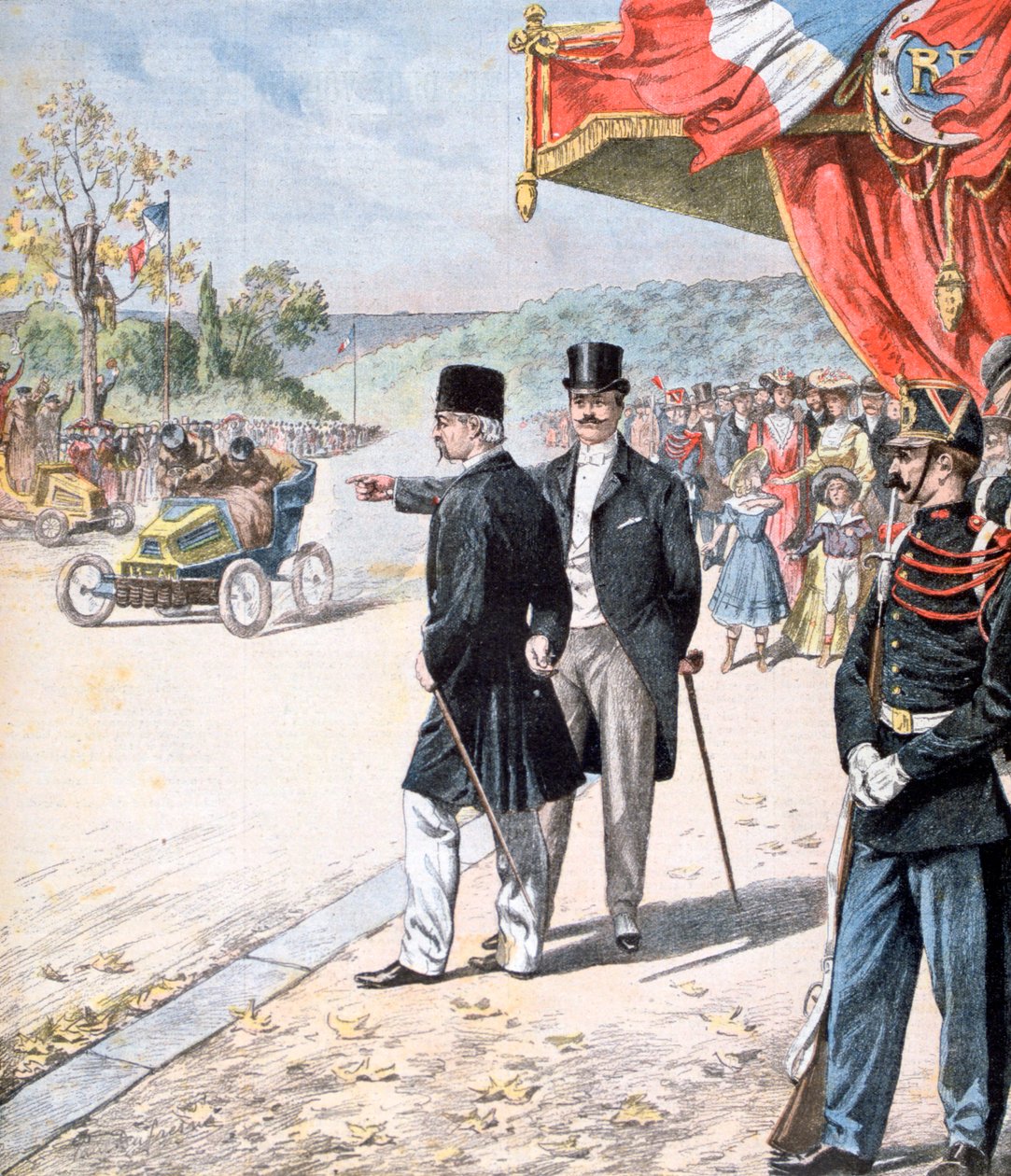 El Shah persa Mozzafar al-Din Shah Qajar en Francia, 1902 de Unbekannt