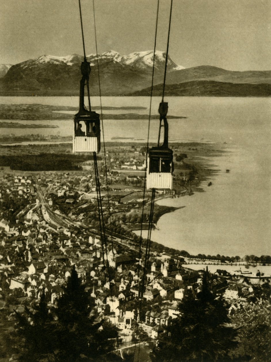 El teleférico Pfänderbahn, Bregenz, Austria, c1935 de Unbekannt